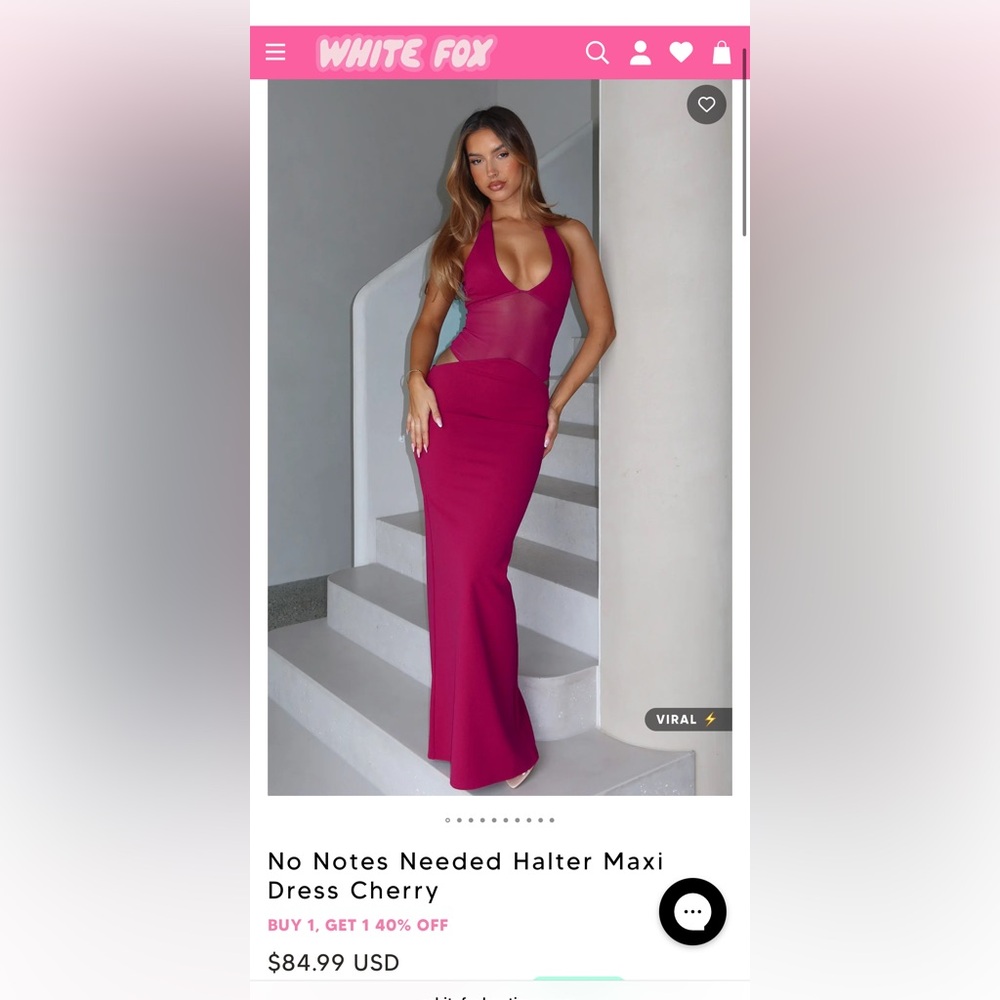 White Fox No Notes Needed Halter Maxi Dress